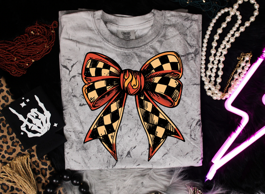 Edgy Bow Colorblast Graphic Tee