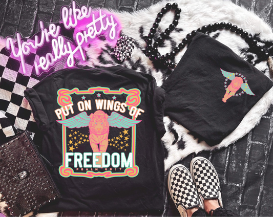 Wings Of Freedom Front & Back Graphic Tee