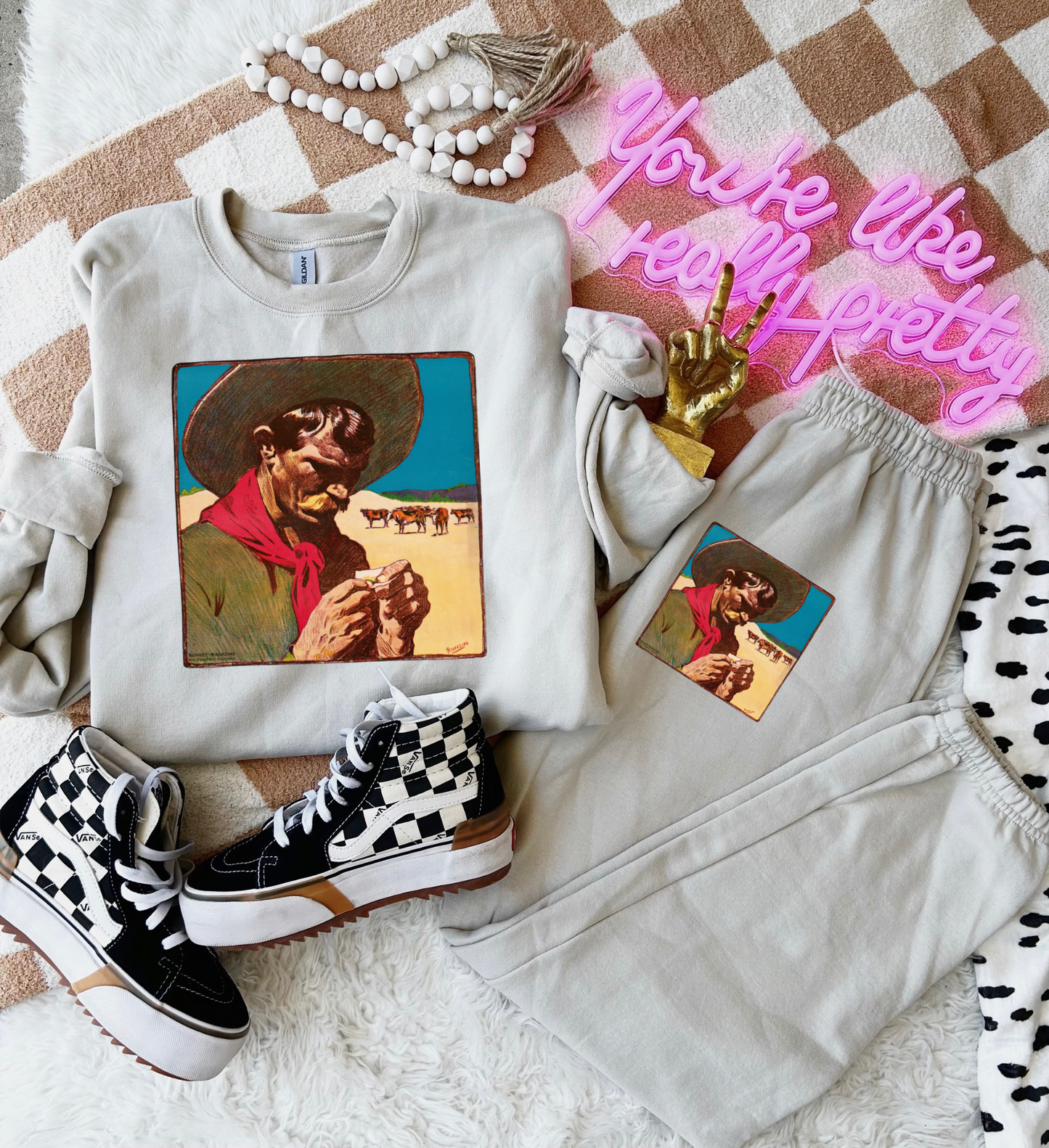 Cowboy Love Letters Sweat Set