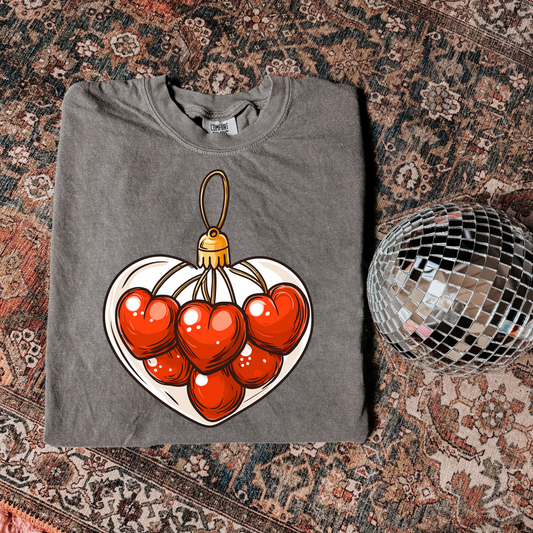 Cherry Heart Comfort Colors Graphic Tee