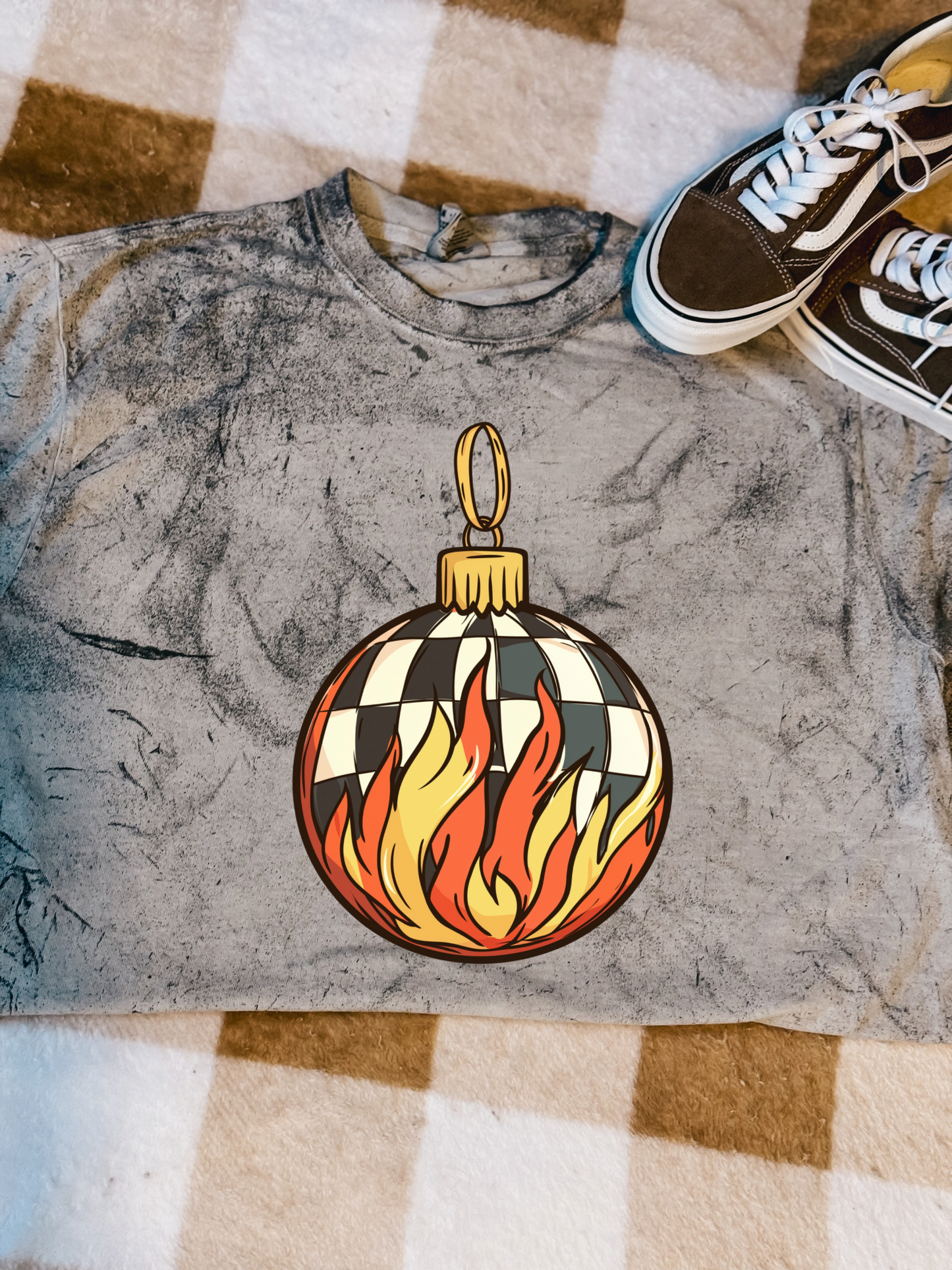 Checkered Ornament Colorblast Graphic Tee