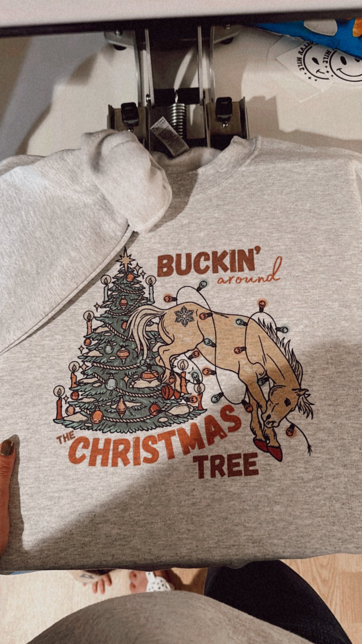 Buckin’ around the Christmas tree