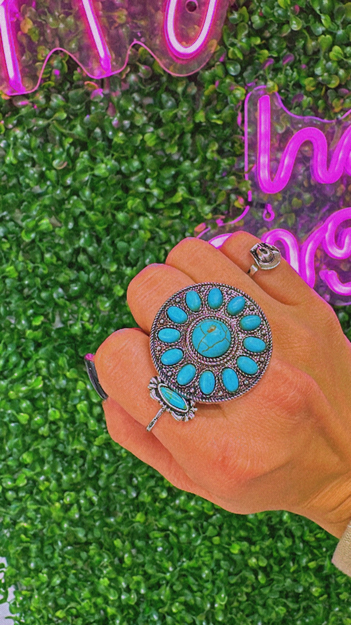 Round Turquoise Ring