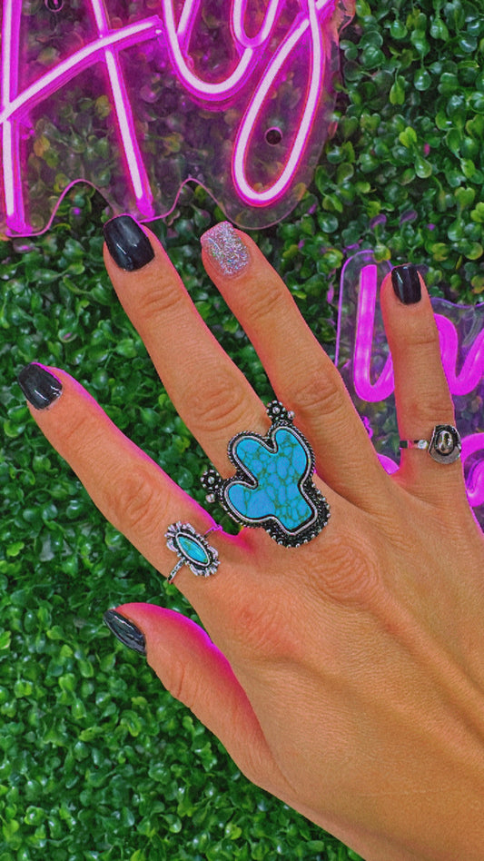 Turquoise Cactus Ring