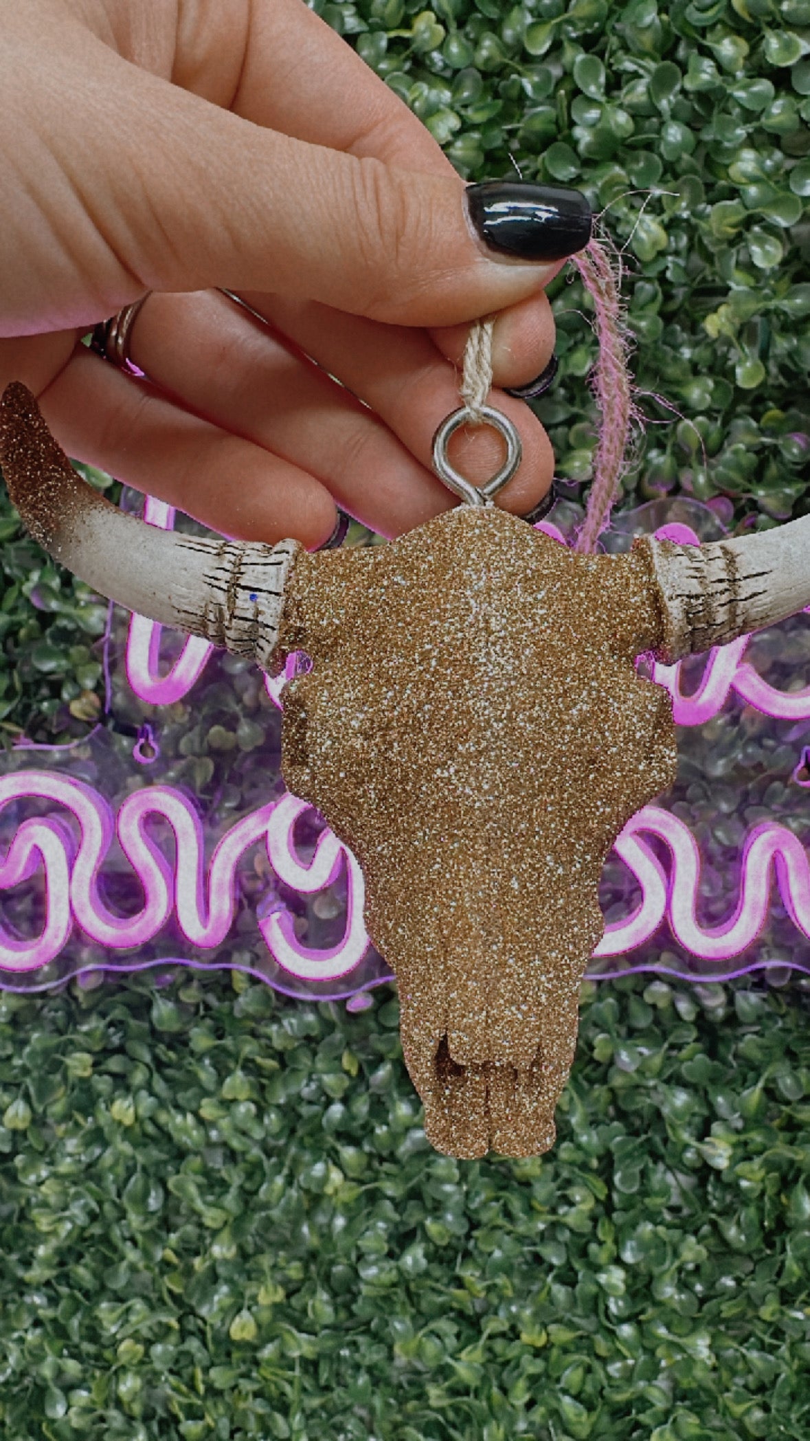 Rose Gold Skull Car Charm
