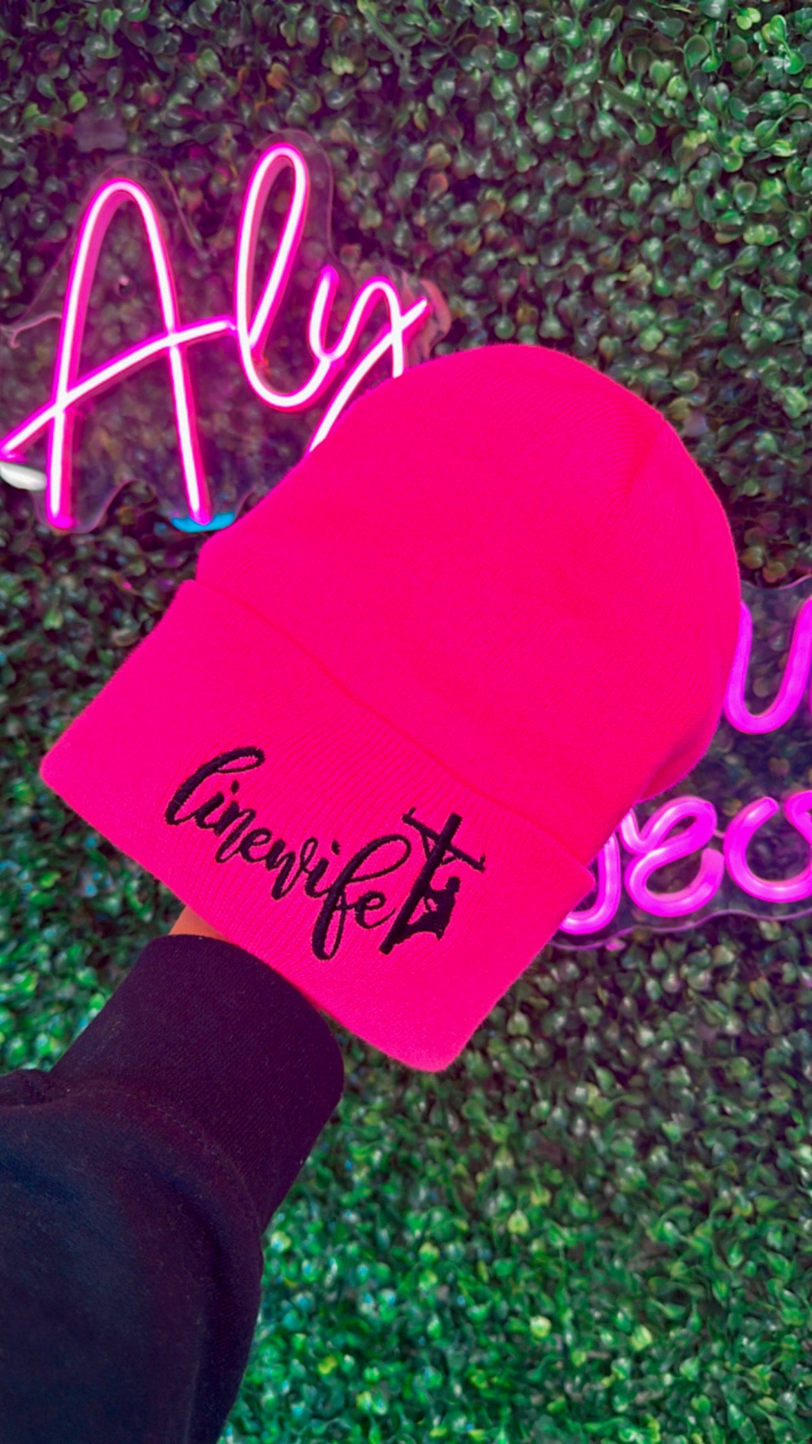 Pink Linewife Beanie