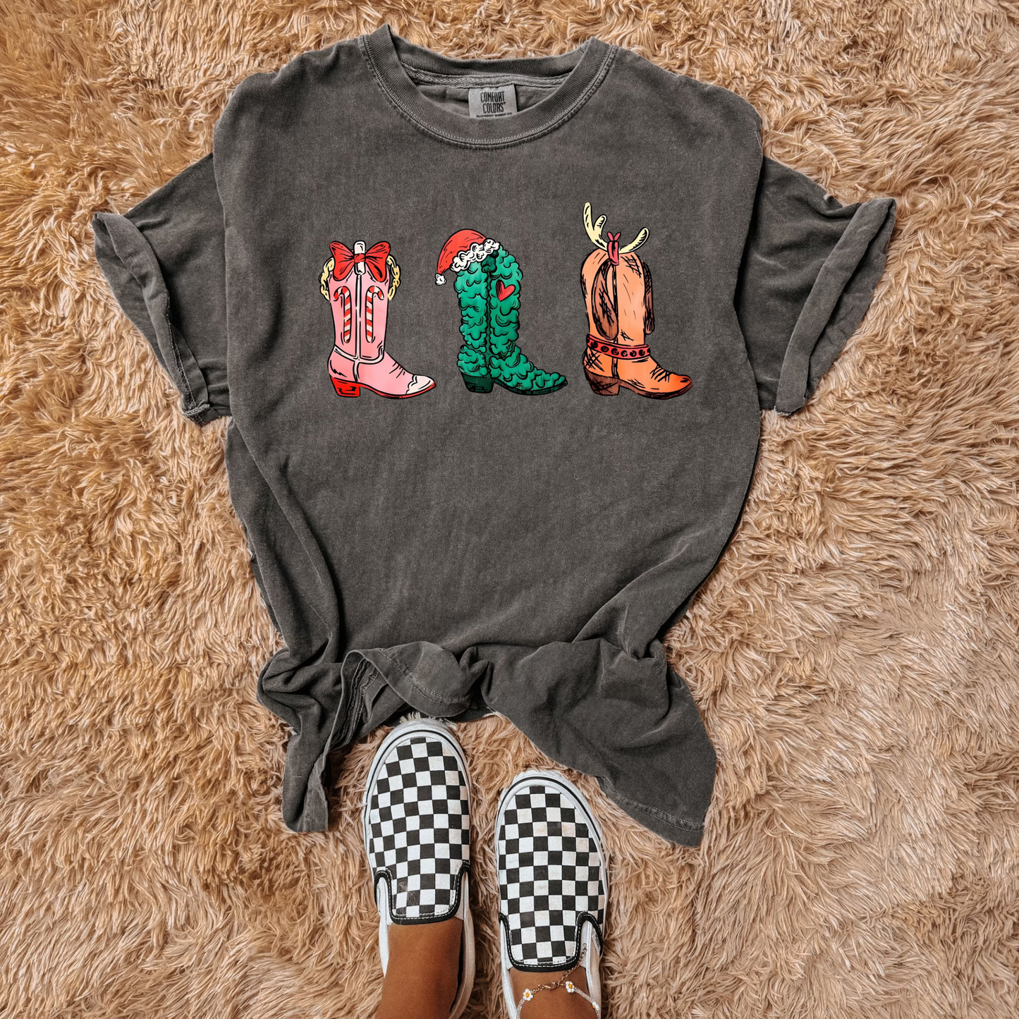 Grinch Boots Comfort Colors Graphic Tee