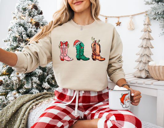 Grinch Boots Crewneck