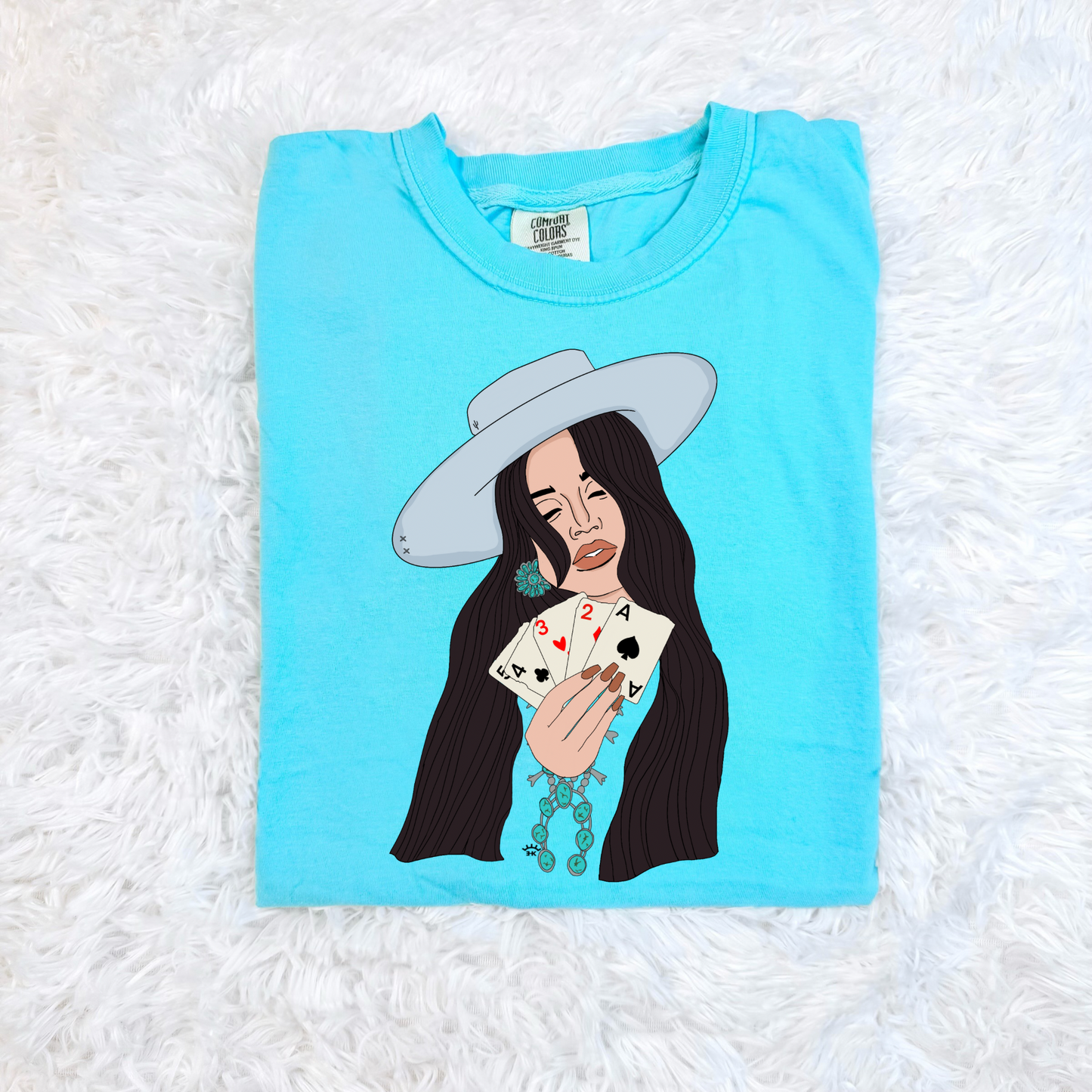 Poker Cowgirl Comfort Colors Graphic Tee