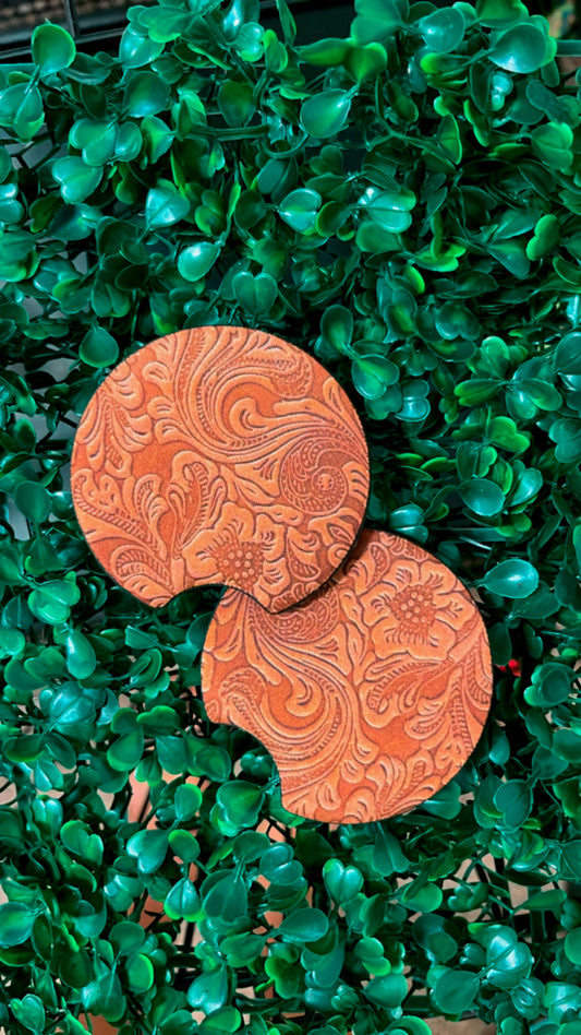 Tooled Leather Coasters