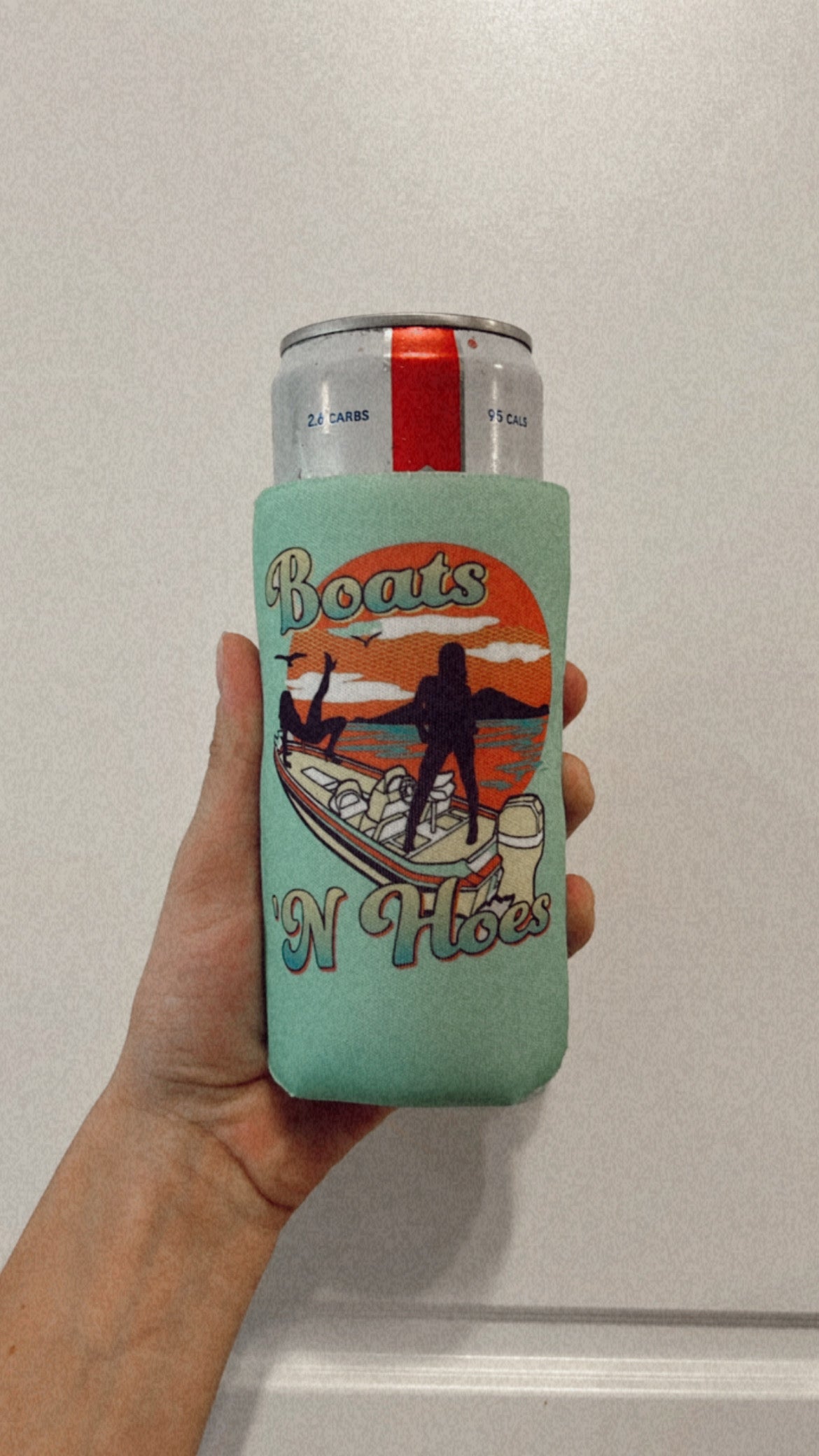 Teal Boats & Hoes Drink Sleeve